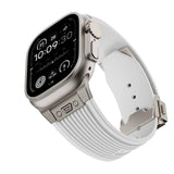 Apple Watch 44mm Zore KRD-113 Spor Görünümlü Silikon Kordon Beyaz