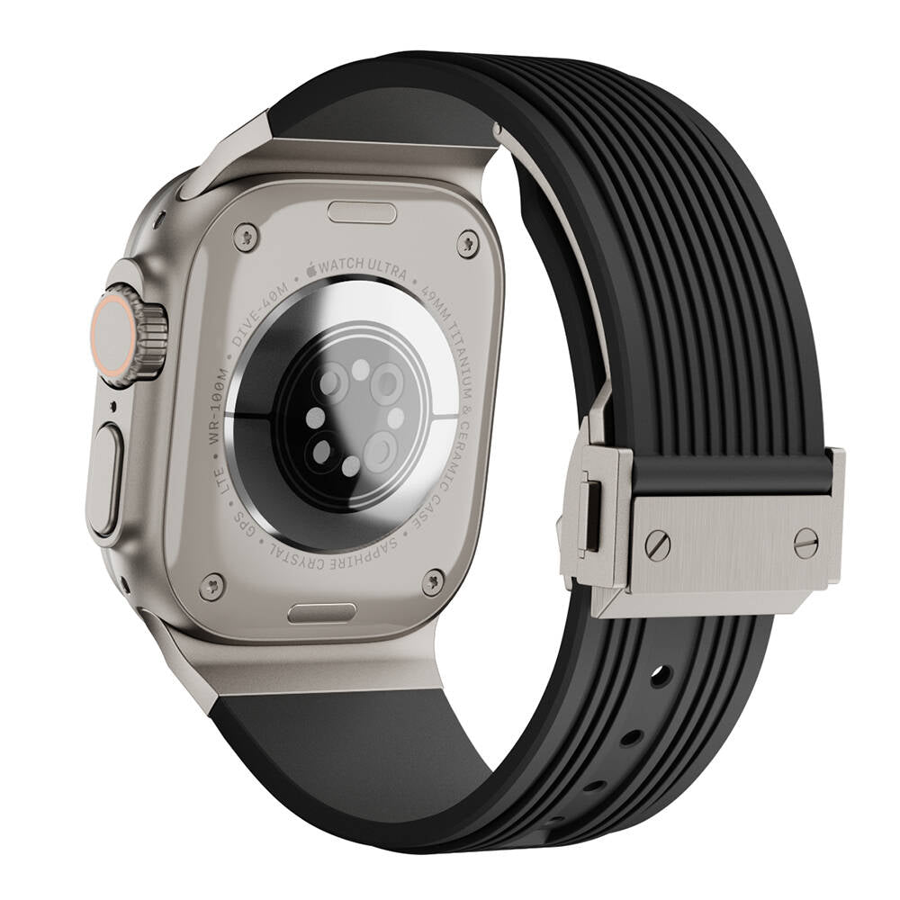 Apple Watch 44mm Zore KRD-113 Spor Görünümlü Silikon Kordon Beyaz