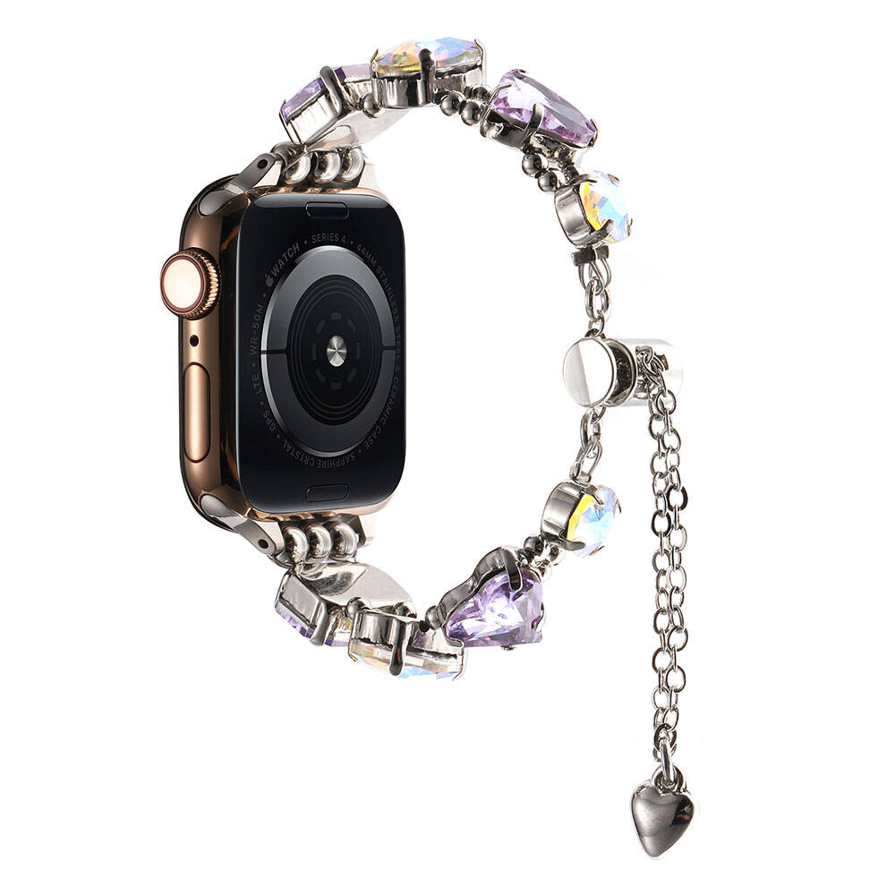 Apple Watch 44mm Zore KRD-115 Renkli Taş Tasarımlı Kordon Colorful