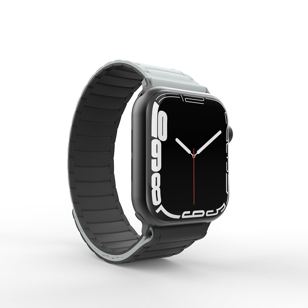 Apple Watch 44mm Zore KRD-122 Silikon Kordon Strap Kayış Siyah-Turuncu
