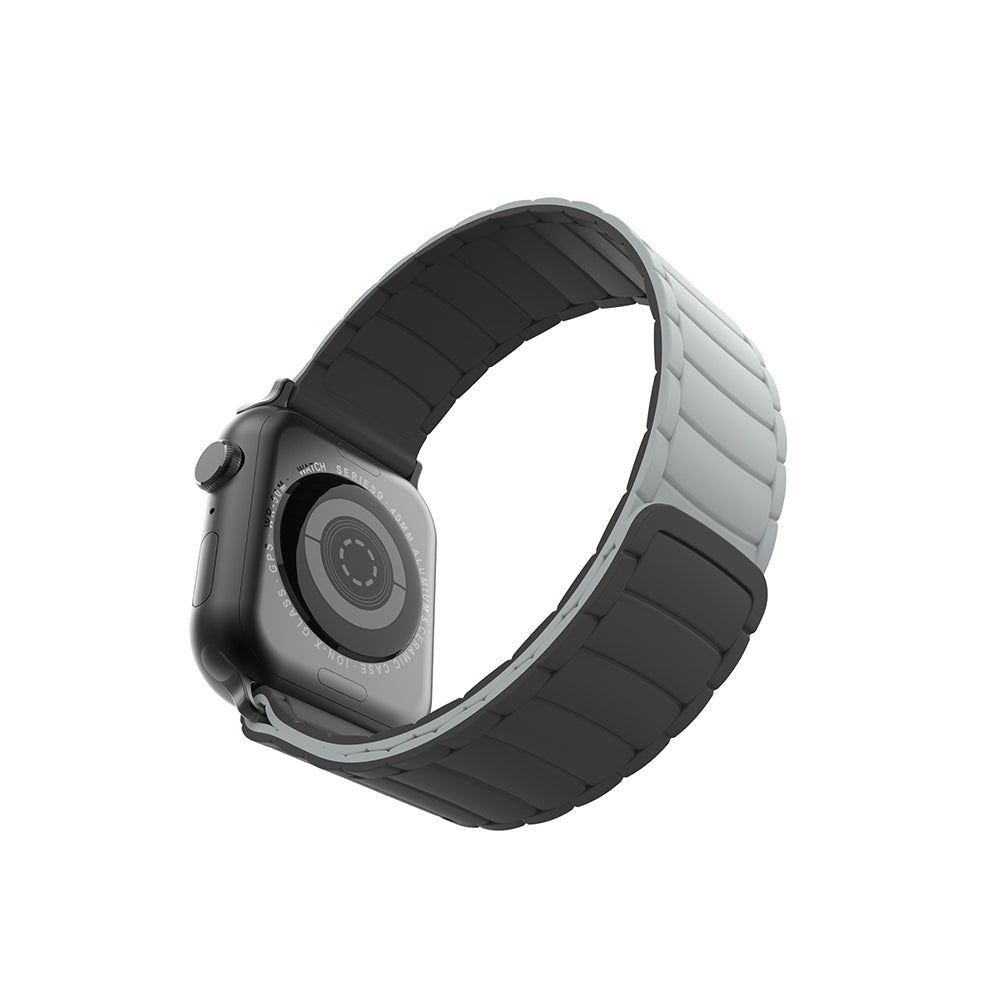 Apple Watch 44mm Zore KRD-122 Silikon Kordon Strap Kayış Siyah-Turuncu