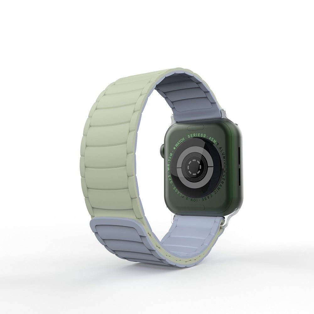 Apple Watch 44mm Zore KRD-122 Silikon Kordon Strap Kayış Siyah-Turuncu