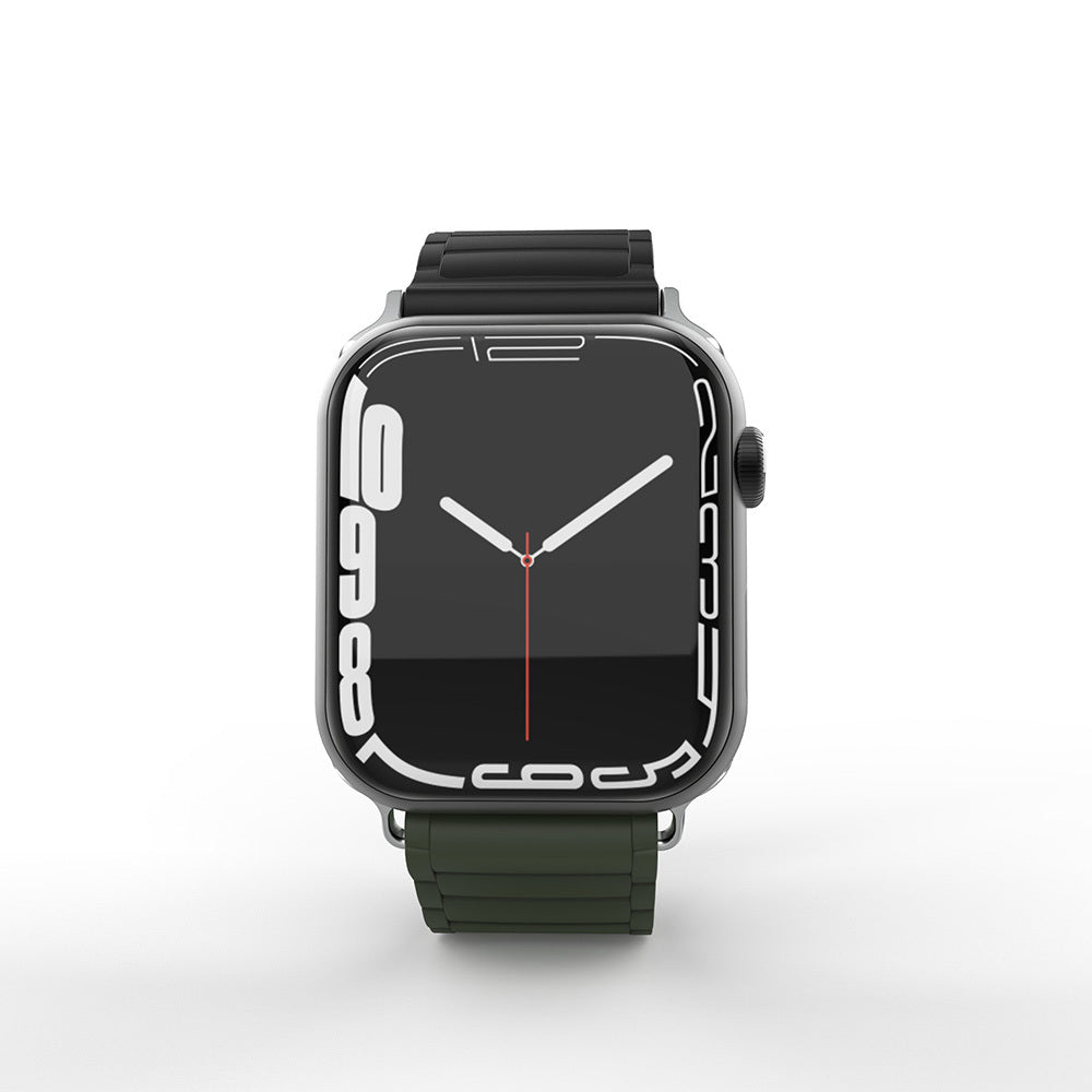 Apple Watch 44mm Zore KRD-122 Silikon Kordon Strap Kayış Siyah-Turuncu