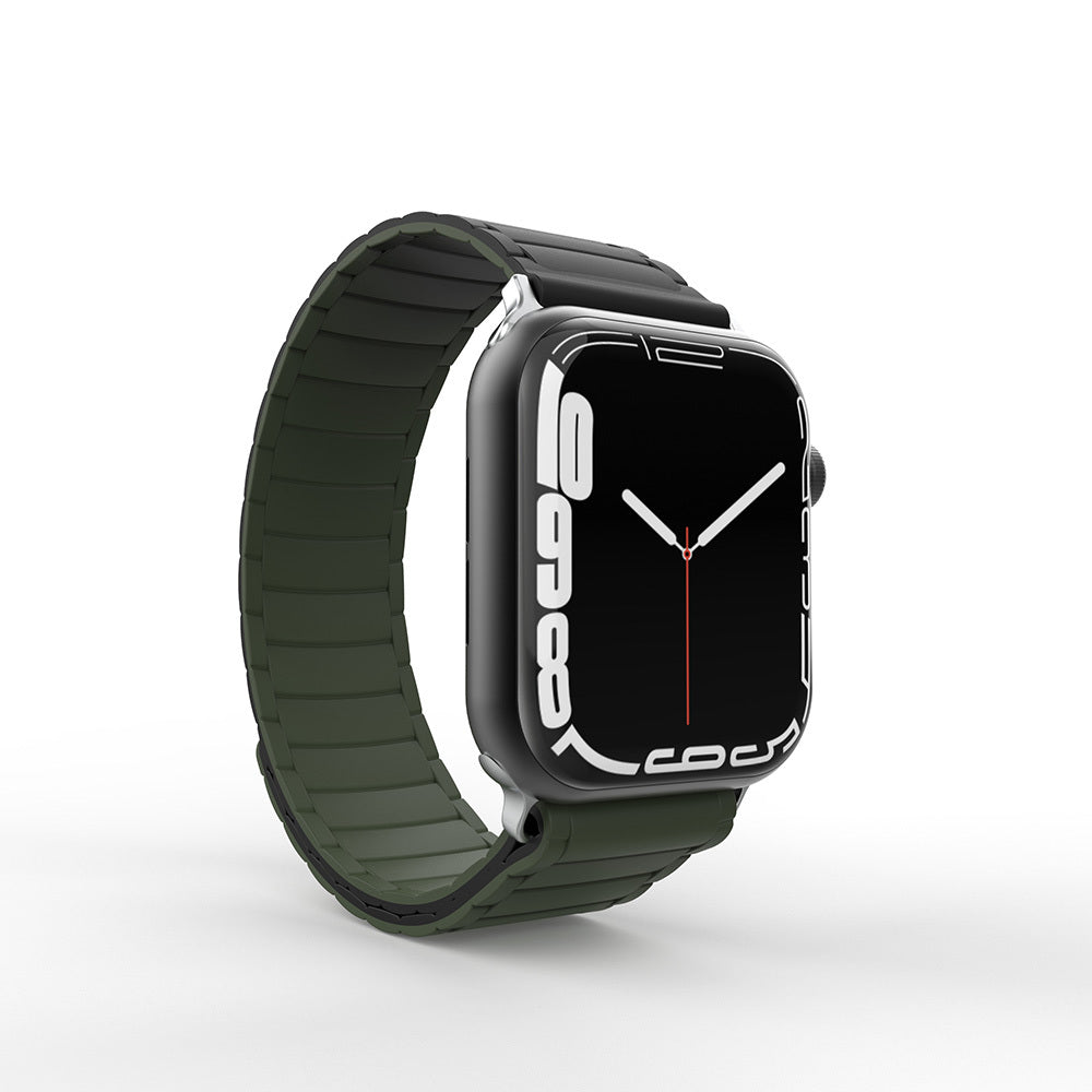 Apple Watch 44mm Zore KRD-122 Silikon Kordon Strap Kayış Siyah-Turuncu