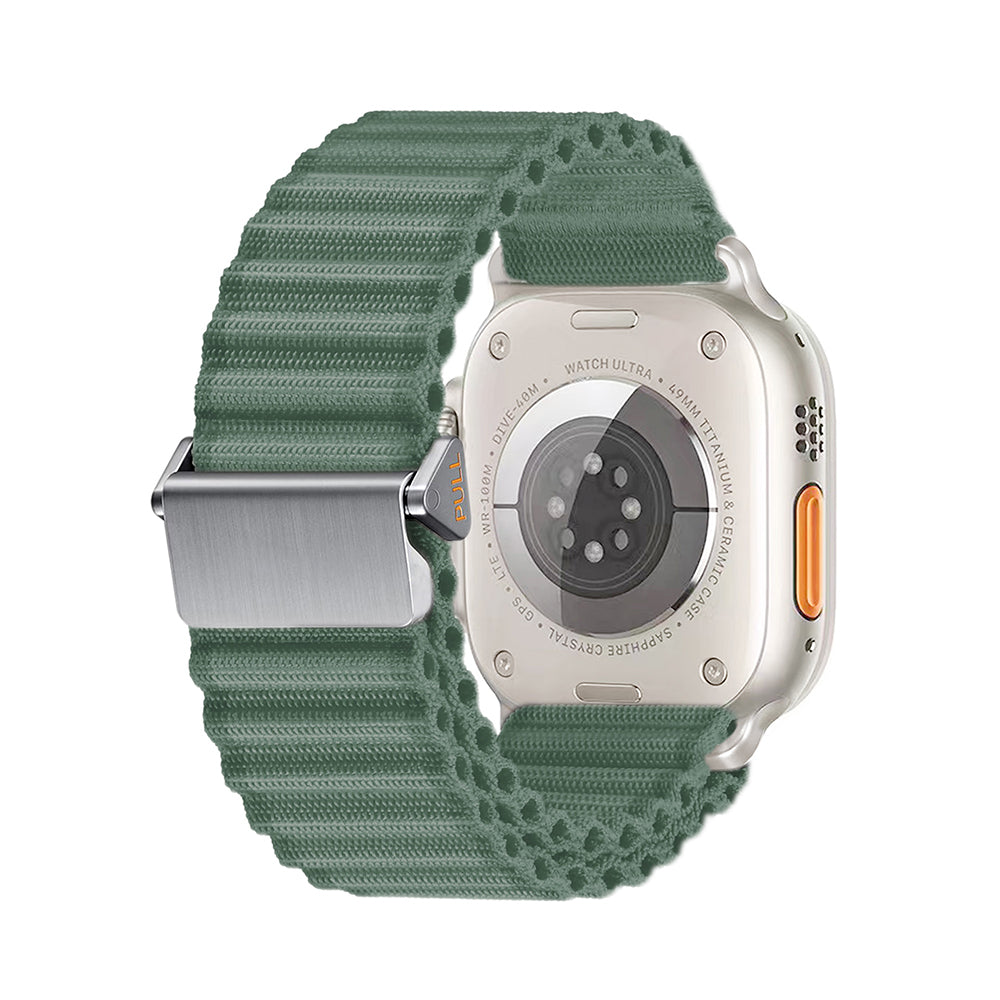 Apple Watch 44mm Zore KRD-123 Naylon Kumaş Hasır Örgülü Kordon Siyah