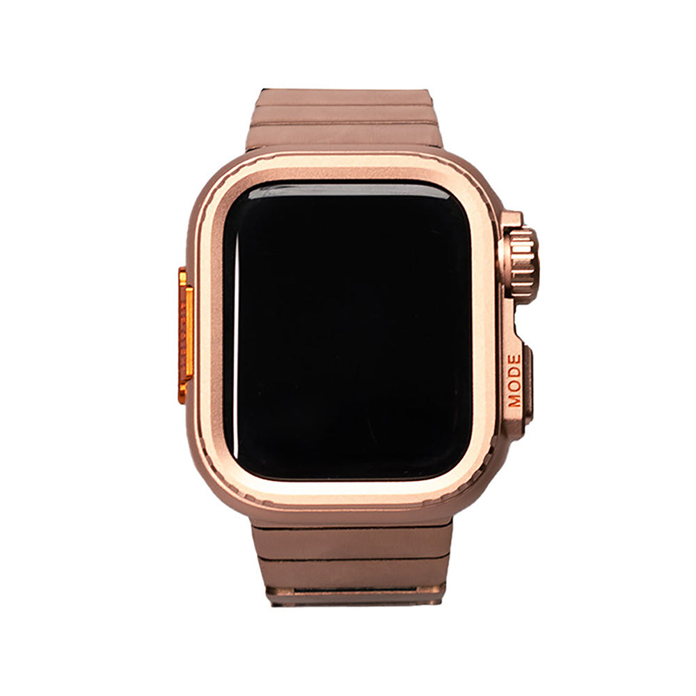 Apple Watch 44mm Zore KRD-126 Sert Kasa Koruyuculu Metal Kordon Gümüş