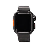 Apple Watch 44mm Zore KRD-126 Sert Kasa Koruyuculu Metal Kordon Siyah