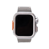 Apple Watch 44mm Zore KRD-126 Sert Kasa Koruyuculu Metal Kordon Siyah