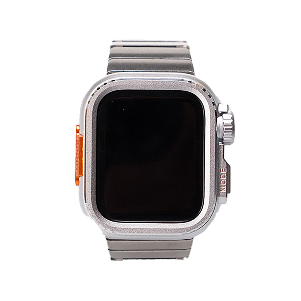 Apple Watch 44mm Zore KRD-126 Sert Kasa Koruyuculu Metal Kordon Gold