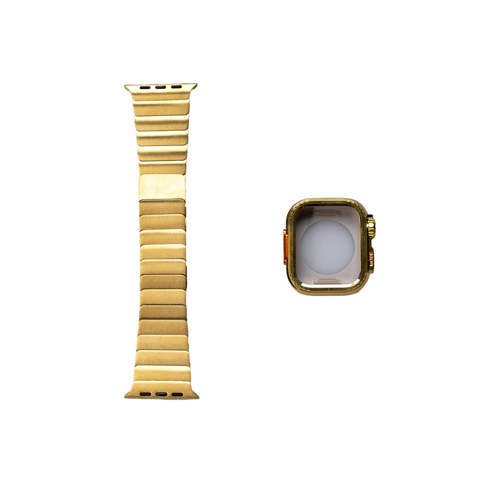 Apple Watch 44mm Zore KRD-126 Sert Kasa Koruyuculu Metal Kordon Gümüş