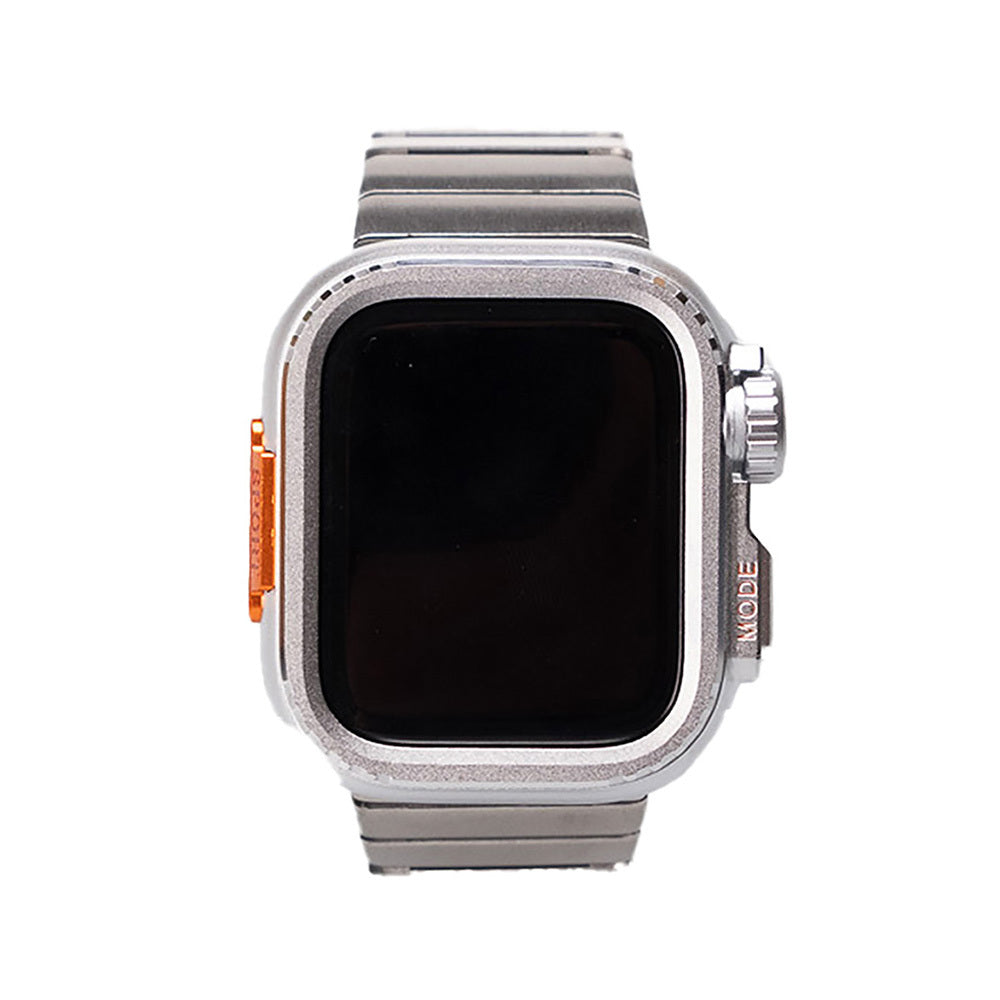 Apple Watch 44mm Zore KRD-126 Sert Kasa Koruyuculu Metal Kordon Gold