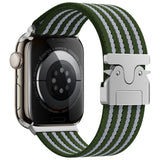 Apple Watch 44mm Zore KRD-133 Naylon Kumaş Hasır Örgülü Kordon Yeşil