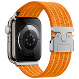 Apple Watch 44mm Zore KRD-133 Naylon Kumaş Hasır Örgülü Kordon Turuncu