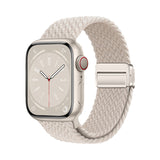 Apple Watch 44mm Zore KRD-134 Örgü Tasarımlı Hasır Kordon Strap Kayış Starlight