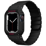 Apple Watch 44mm Zore KRD-142 Airbag Tasarımlı Kasa Koruyuculu Silikon Kordon Starlight