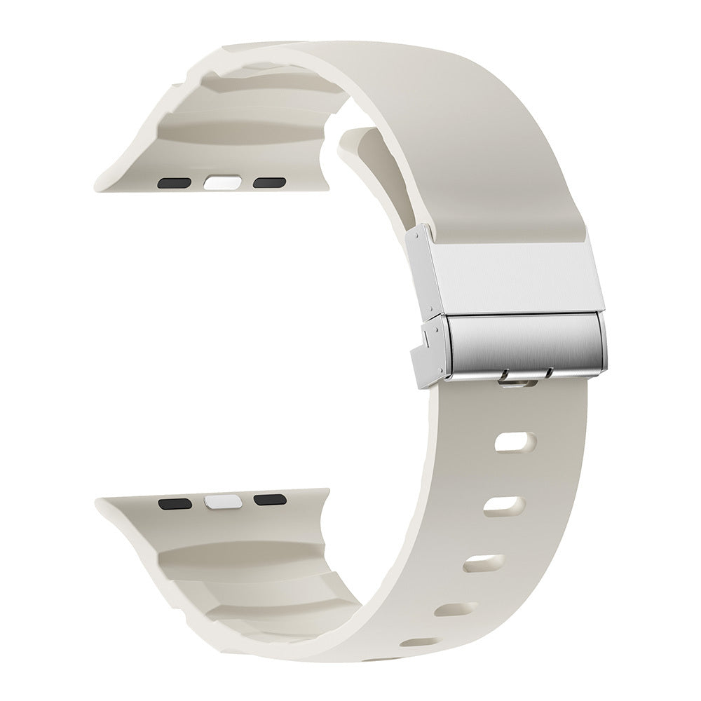 Apple Watch 44mm Zore KRD-145 Metal Tokalı Silikon Kordon Mavi