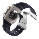 Apple Watch 44mm Zore KRD-145 Metal Tokalı Silikon Kordon Mavi