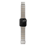 Apple Watch 44mm Zore KRD-152 Titanyum Silikon Kordon Siyah-Turuncu