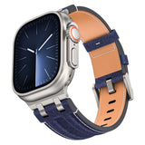 Apple Watch 44mm KRD-153 Kot Kumaş Tasarımlı Kordon Siyah-Mavi