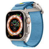 Apple Watch 44mm KRD-154 Naylon Kumaş Hasır Örgülü Kordon Gri-Mavi