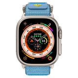 Apple Watch 44mm KRD-154 Naylon Kumaş Hasır Örgülü Kordon Gri-Mavi