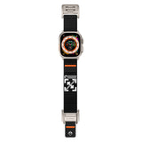 Apple Watch 44mm KRD-154 Naylon Kumaş Hasır Örgülü Kordon Gri-Siyah