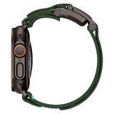 Apple Watch 44mm Zore KRD-154 Naylon Kumaş Hasır Örgülü Kordon Siyah-Yeşil
