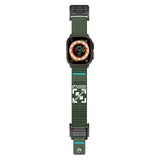 Apple Watch 44mm Zore KRD-154 Naylon Kumaş Hasır Örgülü Kordon Siyah-Yeşil