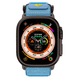 Apple Watch 44mm Zore KRD-154 Naylon Kumaş Hasır Örgülü Kordon Siyah-Mavi