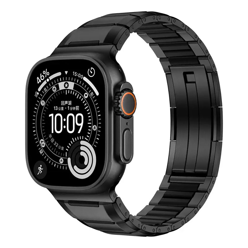 Apple Watch 44mm Zore KRD-155 Metal Silikon Kordon Siyah