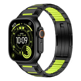Apple Watch 44mm Zore KRD-155 Metal Silikon Kordon Siyah-Yeşil