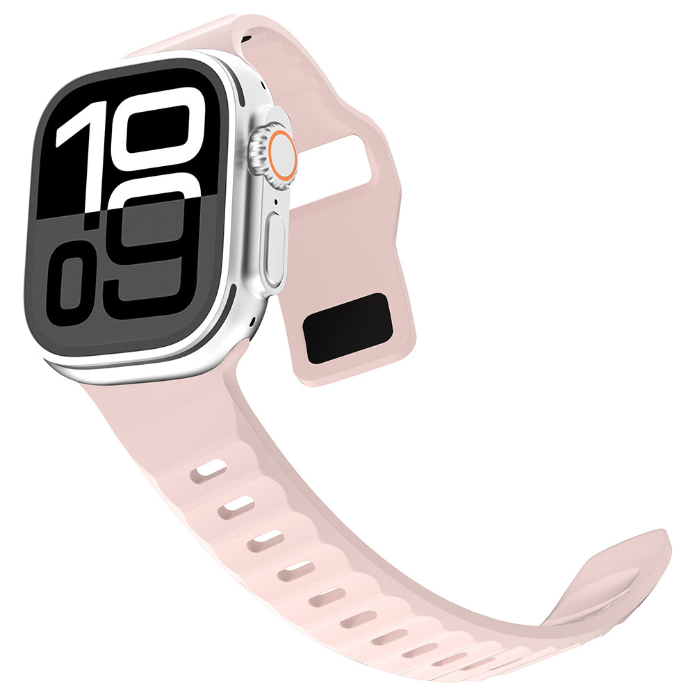 Apple Watch 44mm Zore KRD-160 Silikon Kordon Strap Kayış Açık Pembe