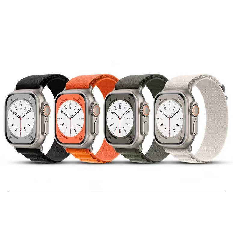 Apple Watch 44mm Zore KRD-74 Hasır Kordon Siyah-Füme