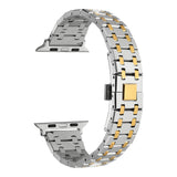 Apple Watch 44mm Zore KRD-83 Metal Kordon Gümüş-Gold