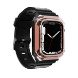 Apple Watch 44mm Zore KRD-88 Sert PC Kasa Koruyuculu Silikon Kordon Mavi