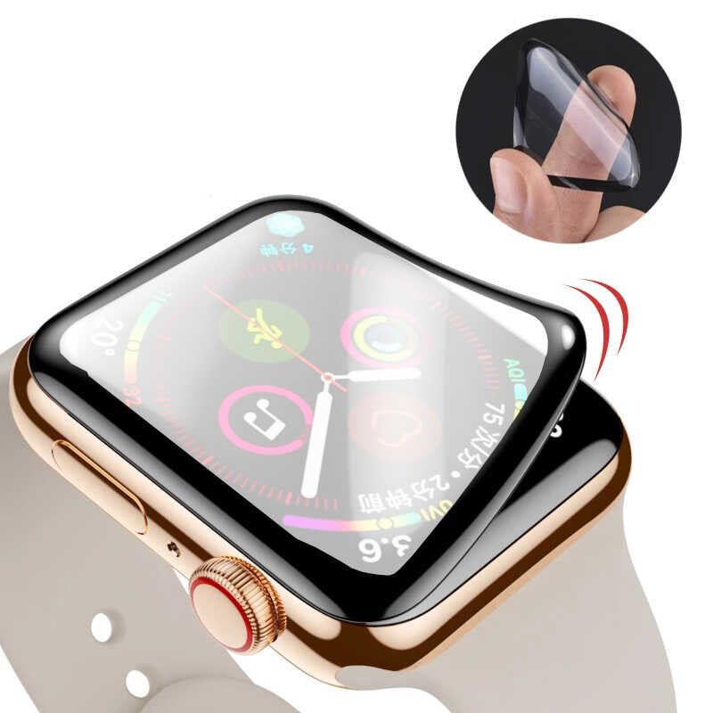 Apple Watch 44mm Zore Mat Eko PMMA Pet Saat Ekran Koruyucu Siyah