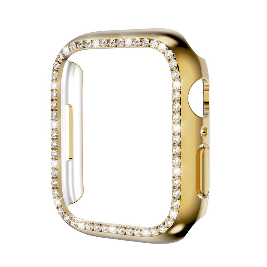 Apple Watch 44mm Zore Watch Gard 05 Sert PC Koruyucu Gold