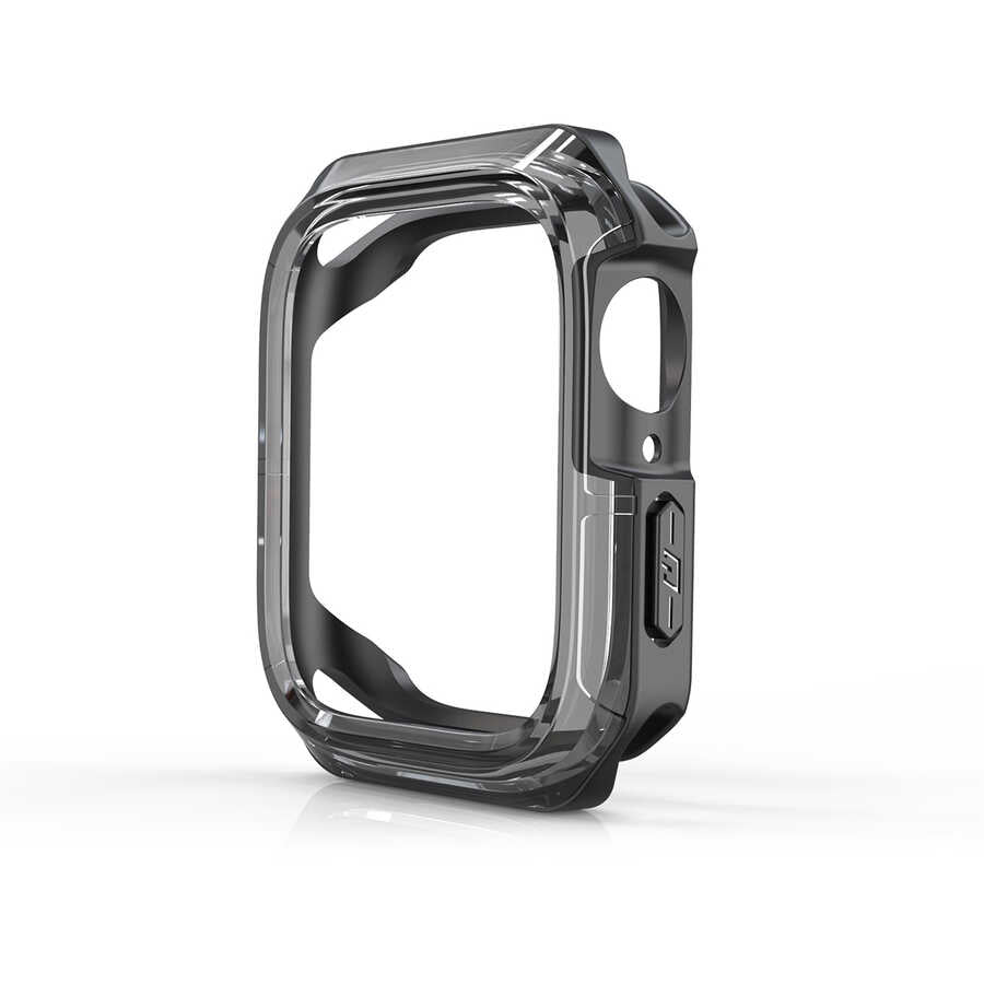 Apple Watch 44mm Zore Watch Gard 08 Sert PC + Silikon Koruyucu Siyah