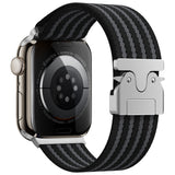 Apple Watch 45mm Zore KRD-133 Naylon Kumaş Hasır Örgülü Kordon Siyah