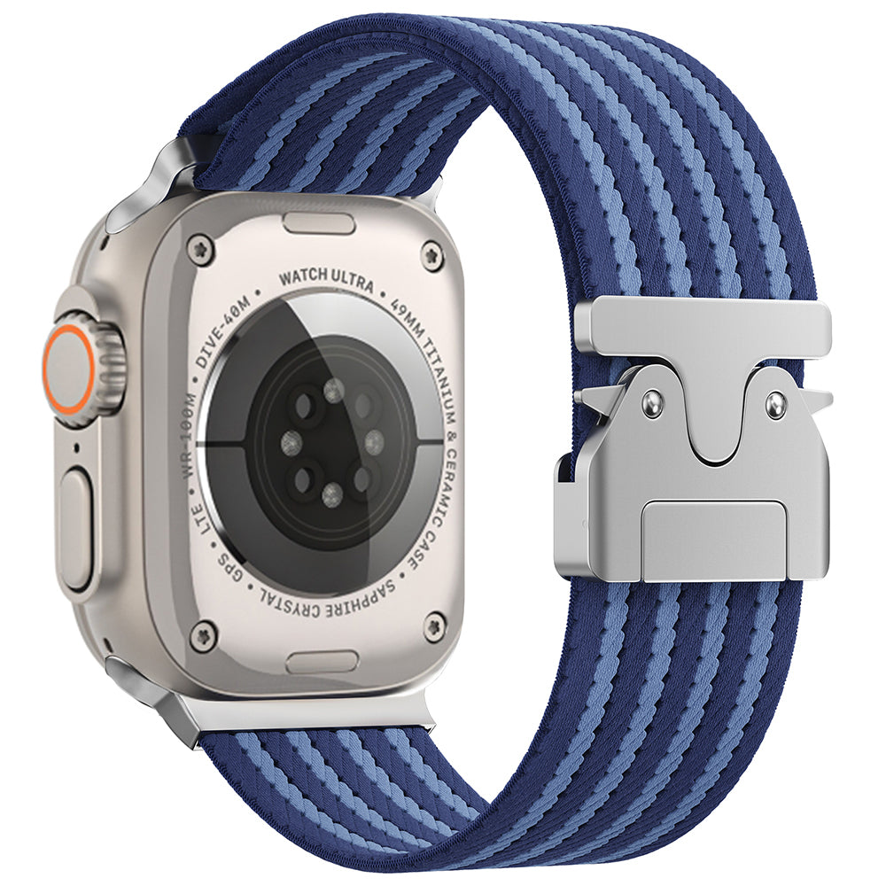 Apple Watch 49mm Zore KRD-133 Naylon Kumaş Hasır Örgülü Kordon Siyah