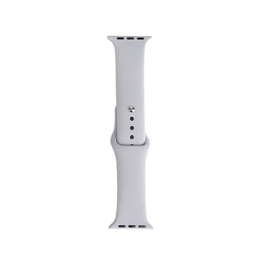 Apple Watch 7 41mm Band Serisi Klasik Kordon Silikon Strap Kayış Cloud Gray