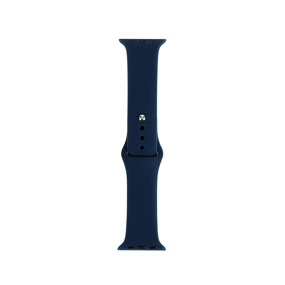 Apple Watch 7 41mm Band Serisi Klasik Kordon Silikon Strap Kayış Deep Blue