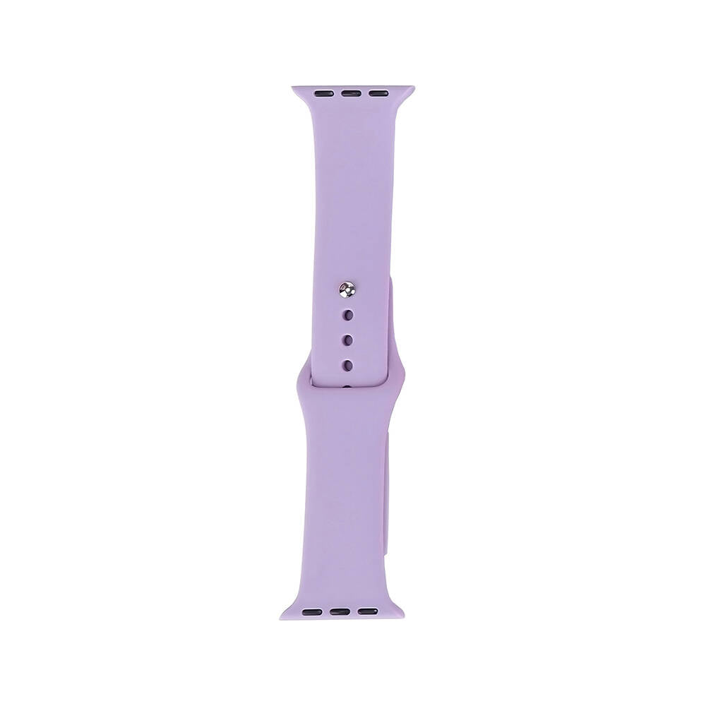 Apple Watch 7 41mm Band Serisi Klasik Kordon Silikon Strap Kayış Mor