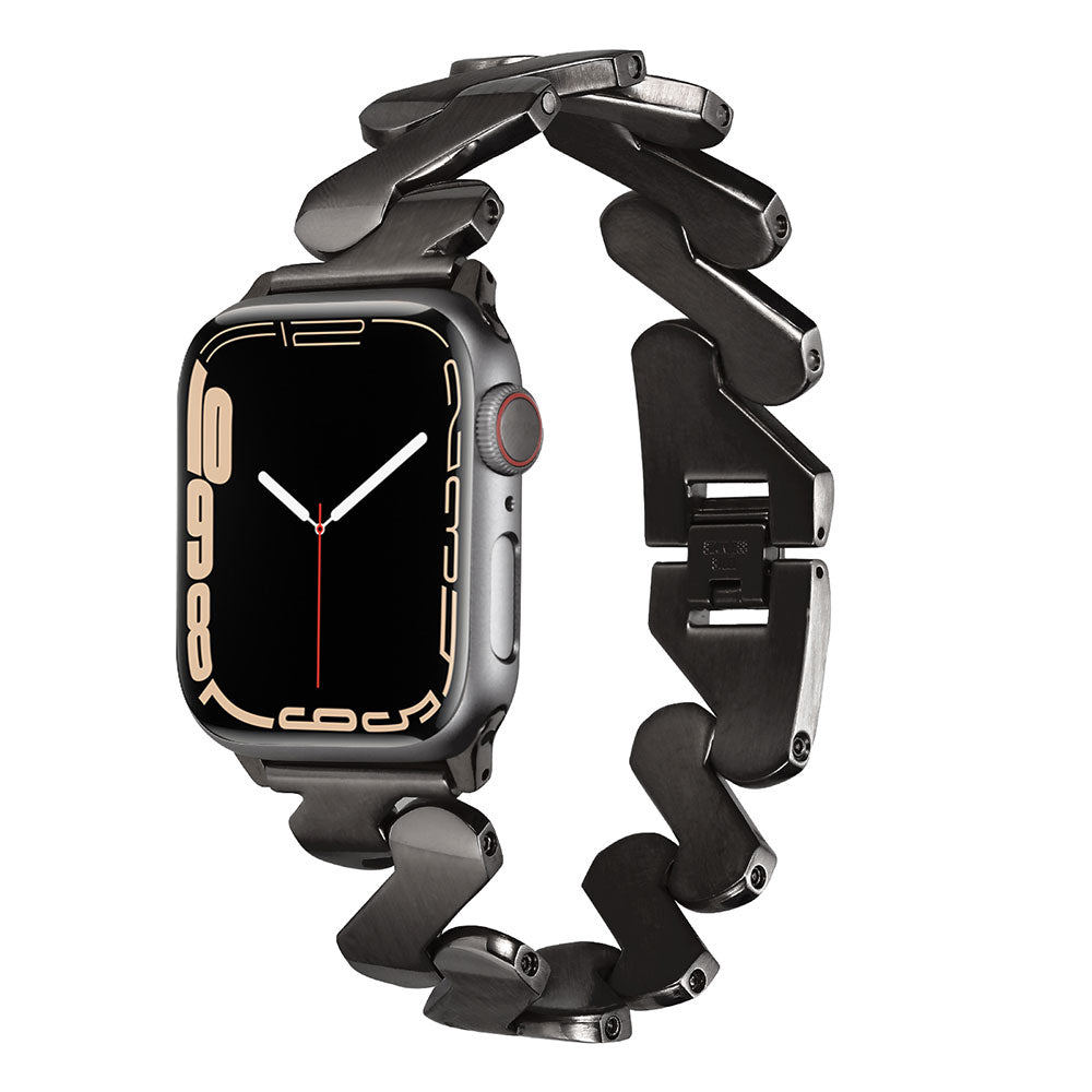 Apple Watch 7 41mm Kordon KRD-80 Metal Strap Kayış Siyah