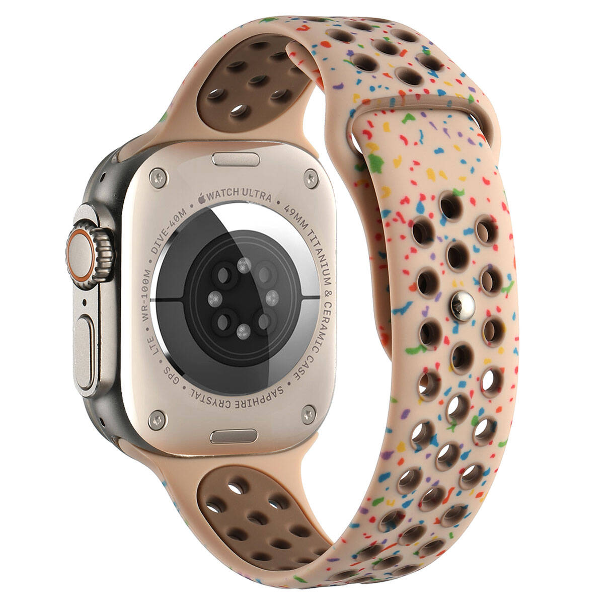 Apple Watch 7 41mm Kordon Yeni Seri 2023 KRD-02 Silikon Strap Kayış Lacivert