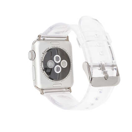 Apple Watch 7 41mm KRD-13 Şeffaf Silikon Kordon Renksiz
