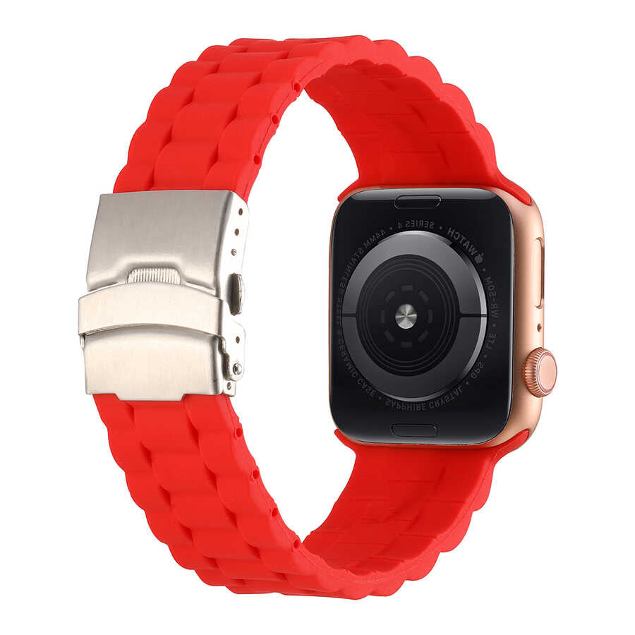Apple Watch 7 41mm KRD-72 Silikon Kordon Gri