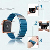 Apple Watch 7 41mm KRD-78 PU Deri Kordon Strap Kayış Beyaz