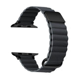 Apple Watch 7 41mm KRD-78 PU Deri Kordon Strap Kayış Koyu Gri
