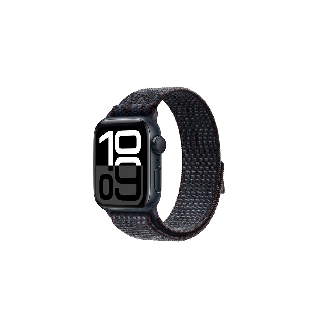 Apple Watch 7 41mm KRD-91 Hasır Kordon Strap Kayış Siyah-Mavi